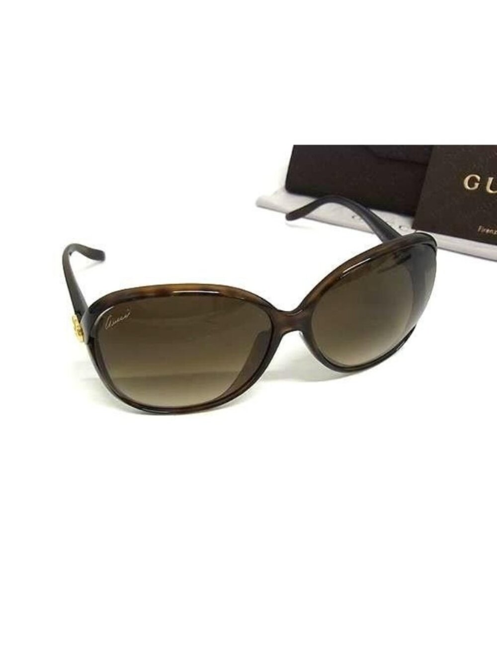 Gucci Sunglasses Lovely Heart S Brown Lens Gradient Acetate Eyewear